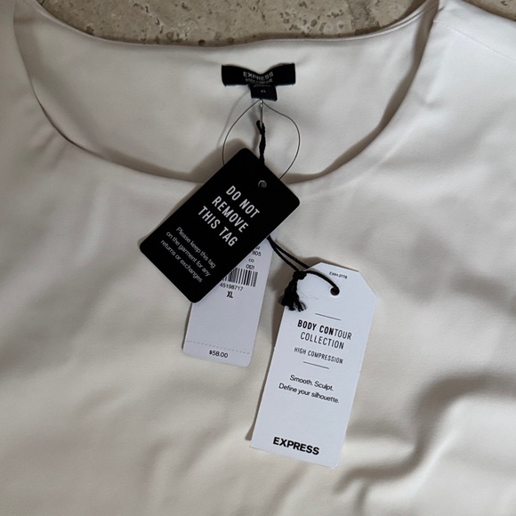 Express Cream Long Sleeve Bodysuit - Picture 2 of 2